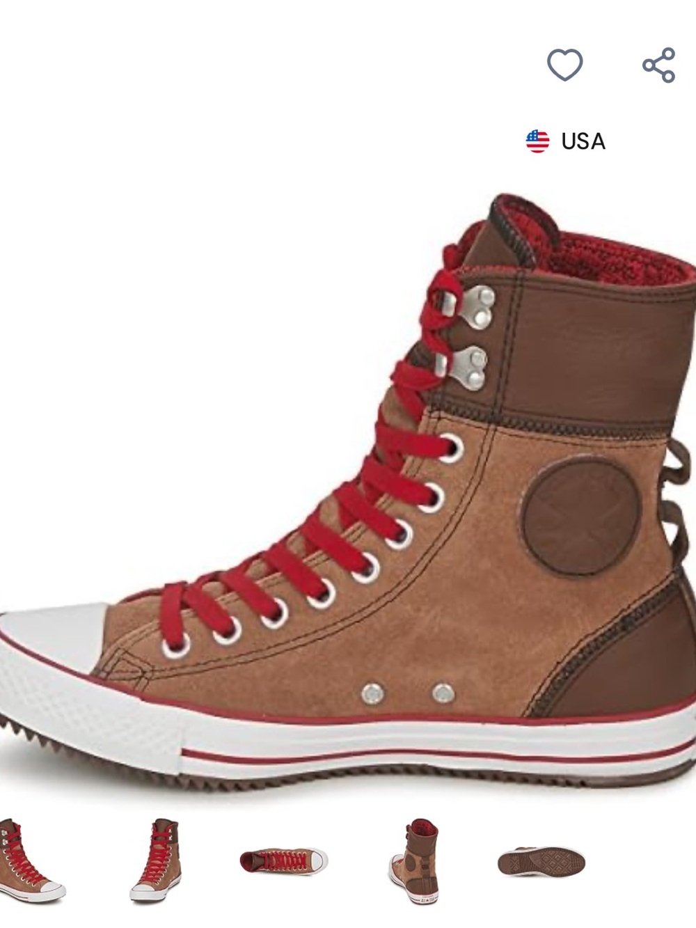 Converse chuck Taylor All star Up High-Top Elsie roll down sneakers size 10